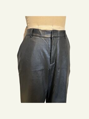 Women’s Black Faux Leather Trousers - Classic Straight Fit